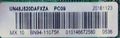 MAIN / SAMSUNG BN94-11075K / BN41-02307B / BN97-10716A / PANEL CY-JJ048BGEV4H / MODELO UN48J520DAFXZA ED04 - Imagen 2