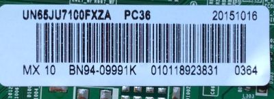 MAIN PARA TV SAMSUNG / NUMERO DE PARTE BN94-09991K / BN41-02356C / BN97-10228A / BN9409991K / PARTE SUSTITUTA BN94-09073K / MODELO UN65JU7100 / UN65JU7100FXZA IH02 - Imagen 2