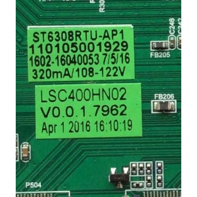 MAIN / FUENTE / WESTINGHOUSE WD40FW2490 TW-05401-S040V / ST6308RTU-AP1 / MODELO WD40FW2490 TW-05401-S040V / PANEL LSC400HN02	 - Imagen 2