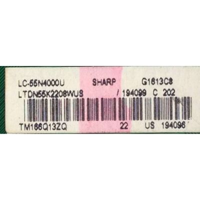 MAIN / SHARP 194099 / LTDN55K2208WUS / RSAG7.820.6400/ROH / MODELO LC-55N4000N / PANEL HD550DF-B52	 - Imagen 2