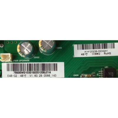 MAIN / VIZIO 791.00W10.E006 / 75500W01E001 / TP.MT5580.PC76 / 755.00W01.E001 / A14120238 / MODELO E48-C2 LWZQSGAR PANEL LSC480HN03-001	 - Imagen 2