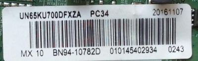 MAIN PARA TV SAMSUNG / NUMERO DE PARTE BN94-10782D / BN41-02528A / BN97-10972A / BN9410782D / MODELO UN65KU700 / UN65KU700DFXZA FA01 - Imagen 2