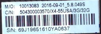 MAIN / LeEco 4K 10013083 / MS6A938_MBD_H5000 / 20330003082 / 504300003570 / MODELO Super4 x55  code:L554UCNN / PANEL TPT550U1-QVN05.U REV:S000M - Imagen 2