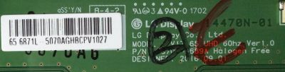 T-CON / LG 6871L-5070A / 6870C-0689A / MODELO 65UJ6300-UA.BUSYLOR / PANEL NC650DGE AAFX3 - Imagen 2