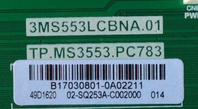 MAIN FUENTE PARA TV HITACHI / NUMERO DE PARTE B17030801 / TP.MS3553.PC783 / 3MS553LCBNA.01 / MODELO 49E30 - Imagen 2