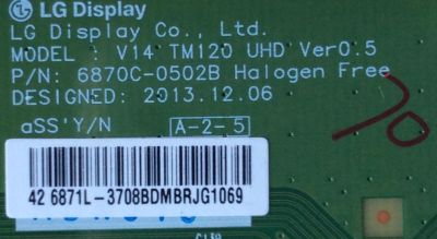 T-CON / CHANGHONG / 3708B / 6871L-3708B / 6870C-0502B / MODELO UD42YC5500UA	 - Imagen 2