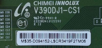 T-CON / RCA 35-D094152 / V390DJ1-CS1 / MODELO LED42C45RQ	 - Imagen 2