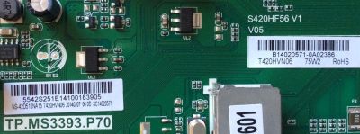 MAIN / FUENTE (COMBO) INSIGNIA 55.42S25.1E1 / B14020571 / 5542S251E1 / TP.MS3393.P70 / MODELO NS-42D510NA15 / PANEL T420HVN06	 - Imagen 2