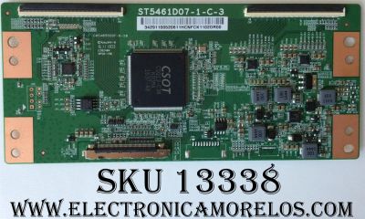 T-CON PARA TV HISENSE / NUMERO DE PARTE 3429110052 / 34.29110.052 / ST5461D07-1-C-3 / 34291100520611H / PANEL´S HD550K3U82-K1\S3\GM\ROH / HD550K3U82-L2K1B1\S0\XP\GM\ROH / MODELOS 55H6D / WE55UDT108 / LC-55P620U  / LC-55P7000U / LC-55P6000U / E4STA5517