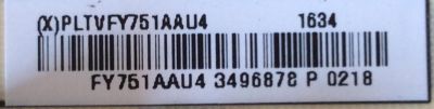 FUENTE DE PODER PARA TV SHARP / NUMERO DE PARTE PLTVFY751AAU4 / 715G8095-P01-000-003S / FY751AAU4 / PANEL TPT500J1-HVN07.U REV:S500C / MODELO LC-50LB481U - Imagen 2