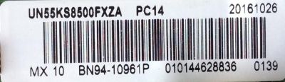 MAIN PARA TV SAMSUNG 4K SMART TV / NUMERO DE PARTE BN94-10961P / BN41-02504A / BN97-10626A / PANEL CY-XK055FLAV2H / MODELO UN55KS850D / UN55KS850DFXZA FA01 - Imagen 2