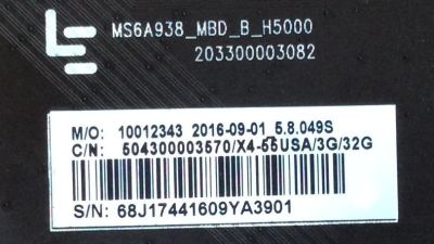 MAIN / LEECO 10012343 / MS6A938_MBN_B_H5000 / 203300003082 / 66J1744 / MODELO L554UCNN / PANEL TPT550U1-QVN05.U REV:S000M	 - Imagen 2