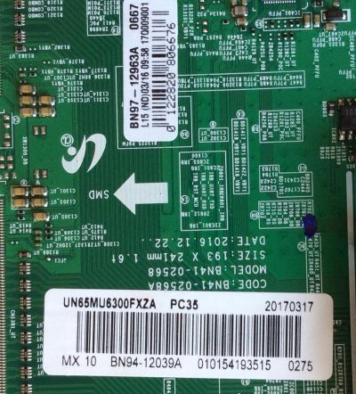 MAIN / SAMSUNG BN94-12039A / BN41-02568A / BN97-12963A / PARTE SUSTITUTA BN94-12434A / PANEL CY-GK065HGLV2H / MODELO UN65MU6300 FA01 - Imagen 2