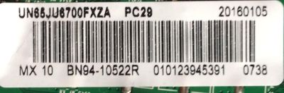 MAIN PARA TV SAMSUNG / NUMERO DE PARTE BN94-10522R / BN41-02344D / BN97-10062C / BN9410522R / PARTES SUSTITUTAS BN94-09030B / BN94-10057D / PANEL CY-WJ065HGLV6H / DISPLAY LSF650FN02-K01 / MODELO UN65JU6700 / UN65JU6700FXZA TD03 - Imagen 2
