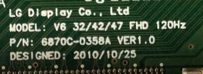 T-CON / LG 6871L-2693A / 6870C-0358A / 2732A / PANEL LC420EUF (SD)(A1) / MODELOS 42LW5300-UC / 42LV5400-UB AUSYLUR / 42LV5400-UB AUSYLJR / 42LV5500-UA AUSYLJR / PARTES SUSTITUTAS 6871L-2573A / 6871L-2554A / 6871L-2667A / 6871L-2789A / 6871L-2411A  - Imagen 2