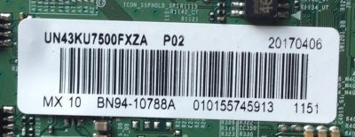 MAIN PARA TV SAMSUNG / NUMERO DE PARTE BN94-10788A / BN41-02528A / BN97-10969A / BN9410788A / PANEL CY-VK043HGAV3H / MODELO UN43KU7500 / UN43KU7500FXZA AA01 - Imagen 2