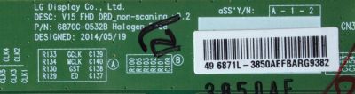 T-CON PARA TV HITACHI / NUMERO DE PARTE 6871L-3850A / 6870C-0532B / 3850A / PANEL LC490DUY-SHA2 / DISPLAY LC490DUY (SH)(A2) / MODELOS LE49A509 / 49L310U / 49L420U / 49LF421U19 / HKP49SM9 - Imagen 2