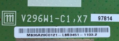T-CON / ALBATRON 35A29C0121 / V296W1-C1,X7 / MODELO X30SV-NAGAII / PANEL V296W1-L01 REV C2	 - Imagen 2