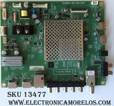 MAIN ORIGINAL PARA TV VIZIO / NUMERO DE PARTE XFCB02K062 / 715G8093-M01-000-004T / 756TXFCB02K062 / 756TXFCB02K0620 / PANEL TPT430H3-DUYSHA.G REV:S1G / MODELOS D43-D1 / D43-D1 LTT7ULBS / D43-D1 LTT7ULCS