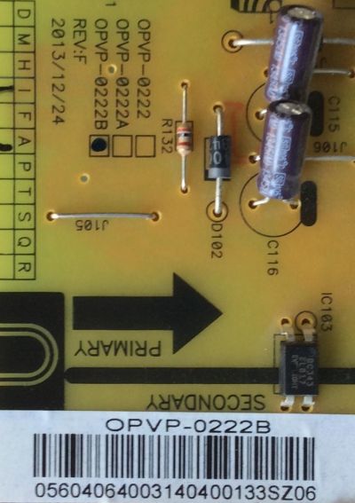 FUENTE DE PODER / VIZIO 5604064003 / OPVP-0222B / MODELO E320FI-B2 LWZQPKMQ	 - Imagen 2