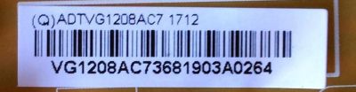 FUENTE DE PODER / VIZIO ADTVG1208AC7 / 715G8856-P01-000-0H2S / (Q)ADTVG1208AC7 / VG1208AC7 / PANEL TPT390J1-HVN04.U S002A / MODELOS D39F-E1 / D39F-E1 LTTWVLAT / D39F-E1 LTTWVLKT / D39F-E1 LTTWVLKU - Imagen 2