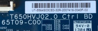 T-CON / INSIGNIA 55.64S03.CE0 / 5564S03CE0 / T650HVJ02.0 / 65T09-C00 / MODELO NS-65D260A13	 - Imagen 2