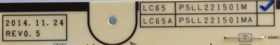 FUENTE DE PODER PARA TV SHARP ORIGINAL / NUMERO DE PARTE 9LE050006140550 / 0500-0614-0550 / LC65 / PSLL221501M / DISPLAY T650HVN12.1 / MODELO LC-65LE654U / LC-65LE654UA - Imagen 2