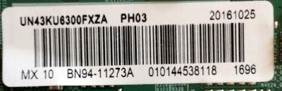 MAIN / SAMSUNG BN94-11273A / BN97-11557B / BN41-02528A / MODELO UN43KU6300FXZA BA02 / PANEL CY-GK043HGEV2H HW43	 - Imagen 2