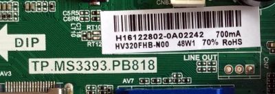 MAIN / FUENTE (COMBO) / SCEPTRE H16122802 / TP.MS3393.PB818 / MODELO X32 BMNV93GB / PANEL HV320FHB-N00 - Imagen 2