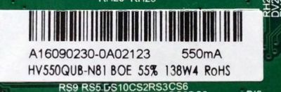 MAIN / FUENTE / (COMBO) A16090230 / TP.MS3458.PC758 / MODELO U55 PCIV58CE / PANEL HV550QUB-N81	 - Imagen 2