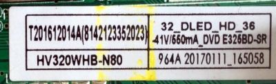MAIN / FUENTE / SCEPTRE A16121356 / TP.MS3553.PB855 / MODELO E32 BXSV53CD / PANEL HV320WHB-N80	 - Imagen 2