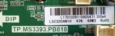 MAIN / FUENTE / (COMBO) / ELEMENT L17010261 / TP.MS3393.PB818 / E17021-SY / 890-M00-03N61 / MODELO ELEFW328 / PANEL LSC320AN10	 - Imagen 2
