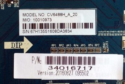 MAIN ORIGINAL PARA TV ELEMENT / NUMERO DE PARTE 34016717 / CV6488H-A / 67H1355 / 10010973 / PANEL LC430EGY-SJM1 / DISPLAY LC430EGY (SJ)(M1) / MODELO E4ST4316H	 - Imagen 2