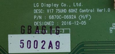 T-CON / LG 6871L-5002A / 6870C-0692A / 5002A / MODELO 75UJ657A-UB.BUSYLJR	 - Imagen 2