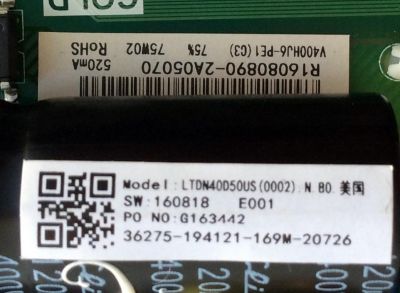 MAIN / FUENTE / (COMBO) HISENSE 160818 / G163442 / R16080890 / TP.MS3393.PB851 / LTDN40D50US / MODELO 40H3B / PANEL V400HJ6-PE1(C3)	 - Imagen 2