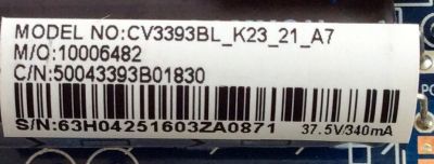 MAIN / ELEMENT 50043393B01830 / CV3393BL-K23 / 10006482 / CV3393BL_K23_21_A7 / 63H0425 / MODELO ELEFT195	 - Imagen 3