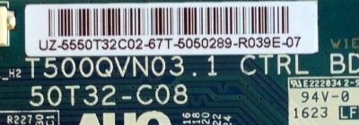 T-CON / HISENSE 55.50T32.C02 / 5550T32C02 / T500QVN03.1 CTRL BD / 50T32-C08 / PANEL HD500DU-B53/LD/S0/GM/ROH / MODELO 50H8C - Imagen 2