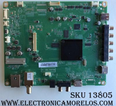 MAIN PARA TV VIZIO / NUMERO DE PARTE 756TXHCB02K0040 / XHCB02K004 / 715G8320-M01-B00-004T / 756TXHCB02K0040 / (Q)XHCB02K004050Q / (Q)XHCB02K004030Q / PANEL TPT400LA-HN02.S REV:S801U / MODELO D40F-E1 LTTEVVAT