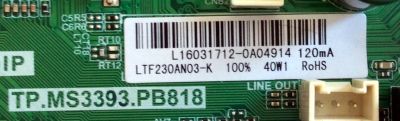 MAIN / FUENTE / (COMBO) / SEIKI SY16086 / TP.MS3393.PB818 / / MODELO SE23HEB2 / PANEL LTF230AN03-K	 - Imagen 3
