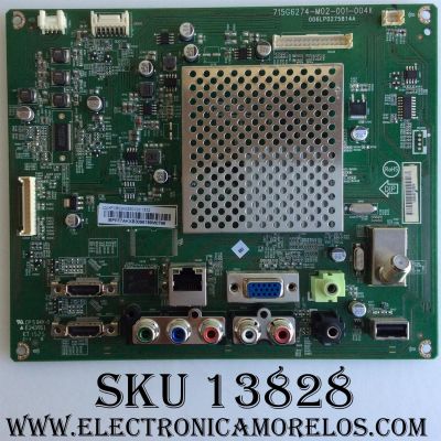 MAIN / VIZIO XFCB02K033 / XFCB02K033010X / (Q)XFCB02K033010X / 715G6274-M02-001-004K / MODELO E28h-C1 LTT3THAR / PANEL TPT275B5-A014 REV.S11E