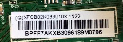 MAIN / VIZIO XFCB02K033 / XFCB02K033010X / (Q)XFCB02K033010X / 715G6274-M02-001-004K / MODELO E28h-C1 LTT3THAR / PANEL TPT275B5-A014 REV.S11E - Imagen 2