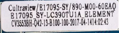 MAIN / FUENTE (COMBO) / ELEMENT 890-M00-60EAQ / CV3553BH-Q42 / CV3553BH-Q42_13 / E17095-SY / 60EAQ174NDA / MODELO ELEFW3916 / PANEL LC390TU1A - Imagen 2