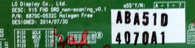 T-CON / LG 6871L-4070A / 6870C-0532C / 4070A / MODELO 43SE3B-BE.AUSSLJM / 43SM5B-BD.AUSSLJM / 43SE3KB-BE.AUSSLJM / 43SM5KD-BH.AUSSLJM / PANEL LD430EUE-FHB1	 - Imagen 2