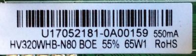 MAIN / FUENTE (COMBO) / SCEPTRE U17052181 / TP.MS3553.PB855 / 65W1 / MODELO U32 / PANEL HV320WHB-N80	 - Imagen 2
