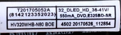 MAIN / FUENTE (COMBO) / SCEPTRE U17052181 / TP.MS3553.PB855 / 65W1 / MODELO U32 / PANEL HV320WHB-N80	 - Imagen 3