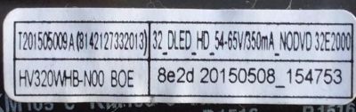 MAIN / FUENTE / (COMBO) / B15051771 / TP.MS3393.PB812 / B15051771-0A01133 / T201505009 / PANEL HV320WHB-N00 - Imagen 3