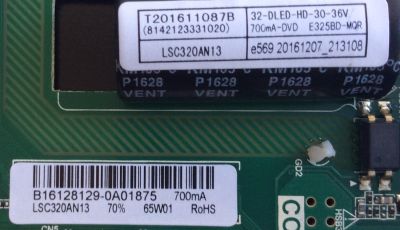 MAIN / FUENTE / (COMBO) / SCEPTRE B16128129 / TP.MS3393.PB855 / T201611087B / MODELO E32 / PANEL LSC320AN13	 - Imagen 2