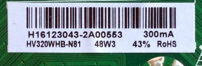 MAIN / FUENTE / (COMBO) / ELEMENT H16123043 / TP.MS3393T.PB758 / E17019-KK / 21005561 / VERSION F112 / MODELO ELEFW328	 - Imagen 2