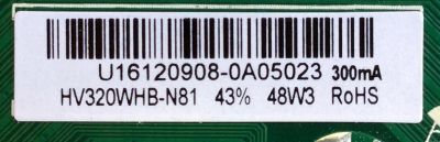 MAIN / FUENTE / ELEMENT U16120908 / TP.MS3393T.PB758 / VERSION F112 / 21005561 / KR16-0197 / MODELO ELEFW328 / PANEL HV320WHB-N81	 - Imagen 2