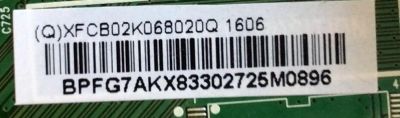 MAIN PARA TV VIZIO / NUMERO DE PARTE XFCB02K068 / 715G7582-M1A-001-004K / 756TXFCB02K068 / 756TXFCB02K0680 / PANEL TPT275B5-A018.L REV:S1C / MODELO D28H-D1 LTT3UOBS - Imagen 2